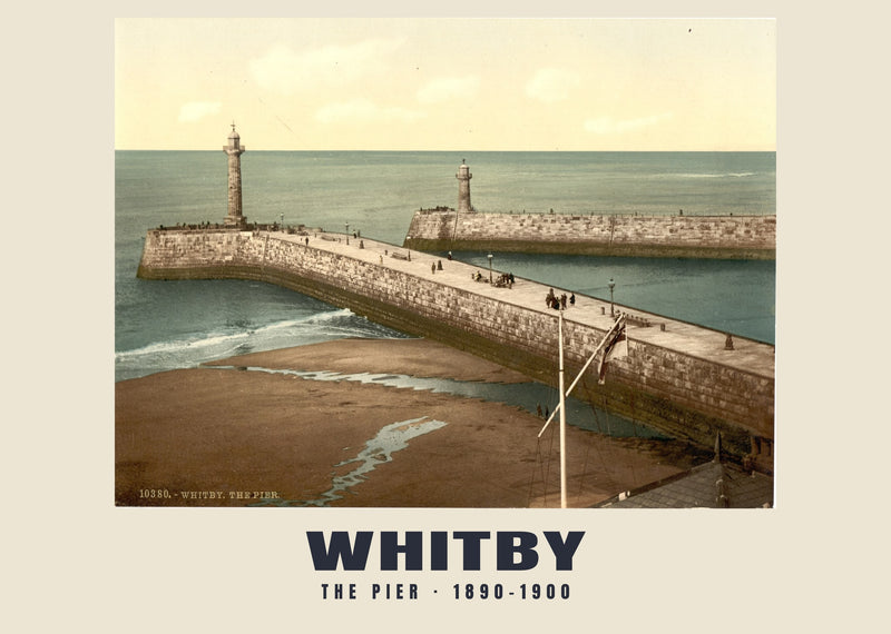 The Pier, Whitby — 1890–1900 · Vintage photochrom print