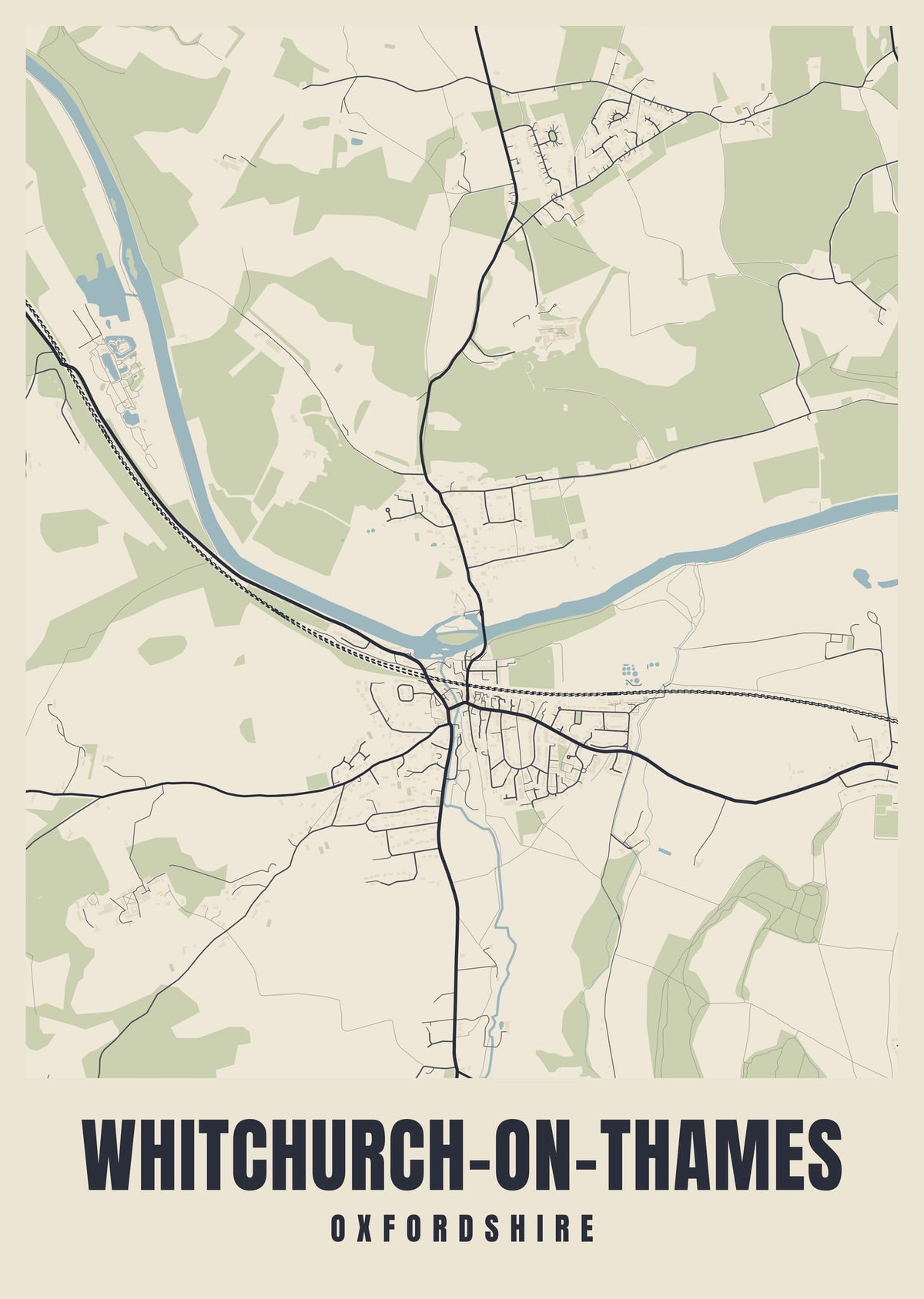 Street map poster of Whitchurch-on-Thames, Oxfordshire