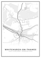 Street map poster of Whitchurch-on-Thames village centre, Oxfordshire