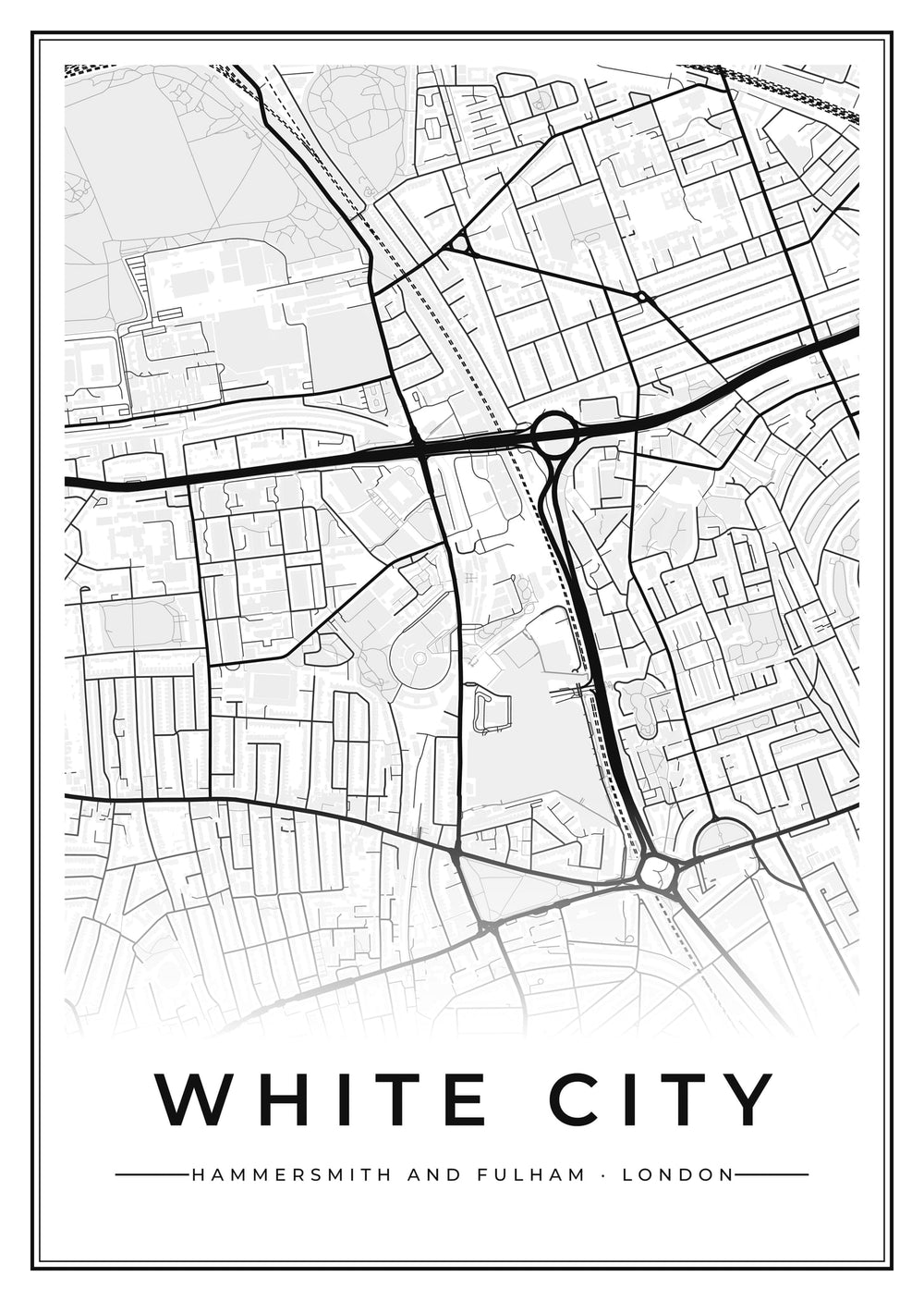 White City Street Map Poster