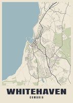 Street map poster of Whitehaven, Cumbria