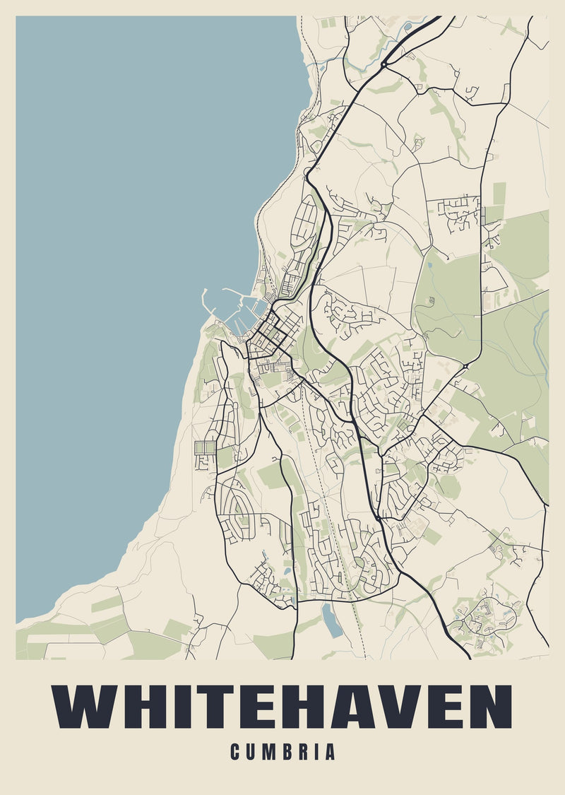 Whitehaven Street Map Poster