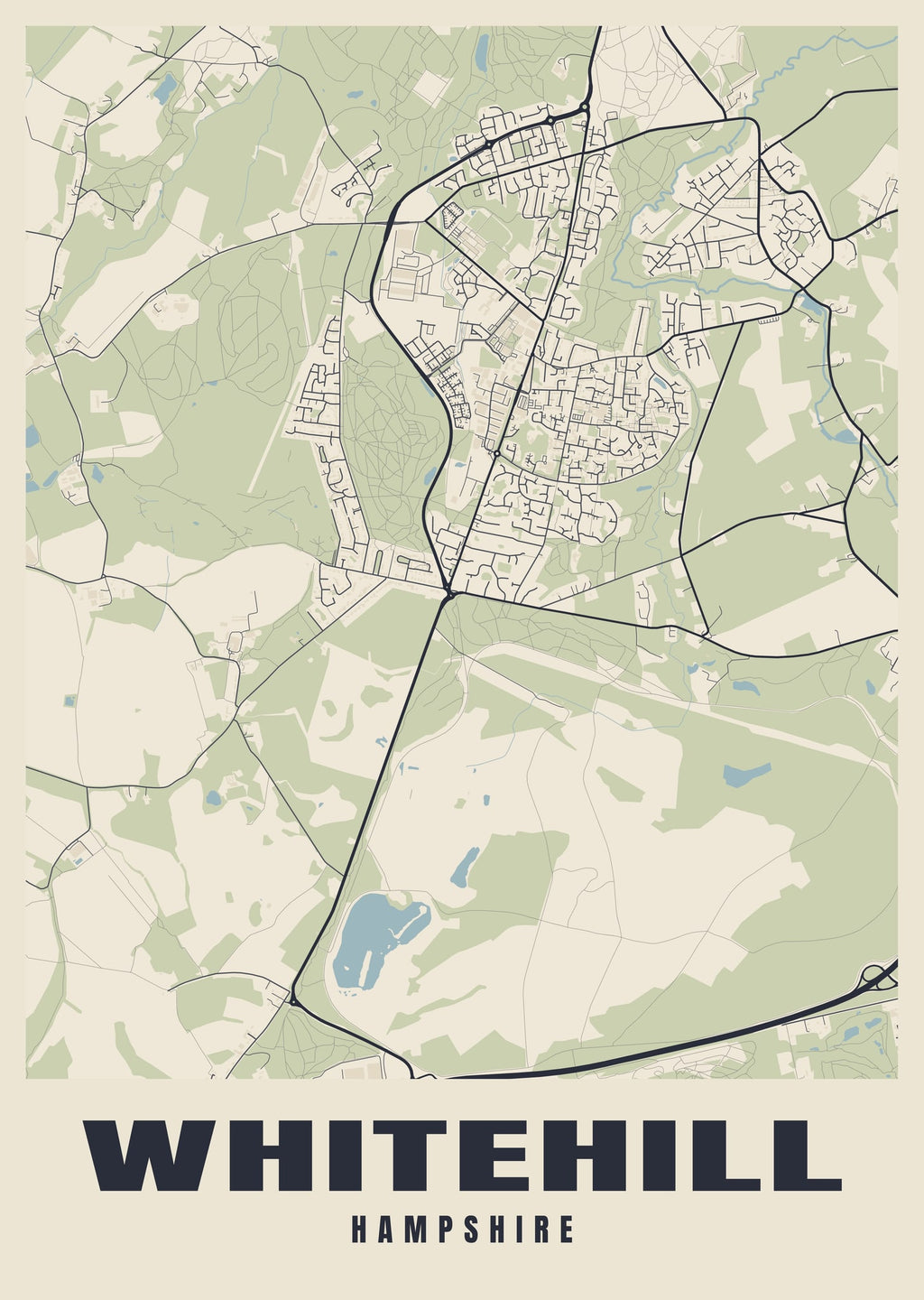 Street map poster of Whitehill, Hampshire