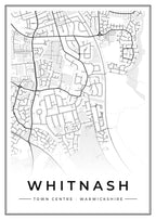 Street map poster of Whitnash town centre, Warwickshire