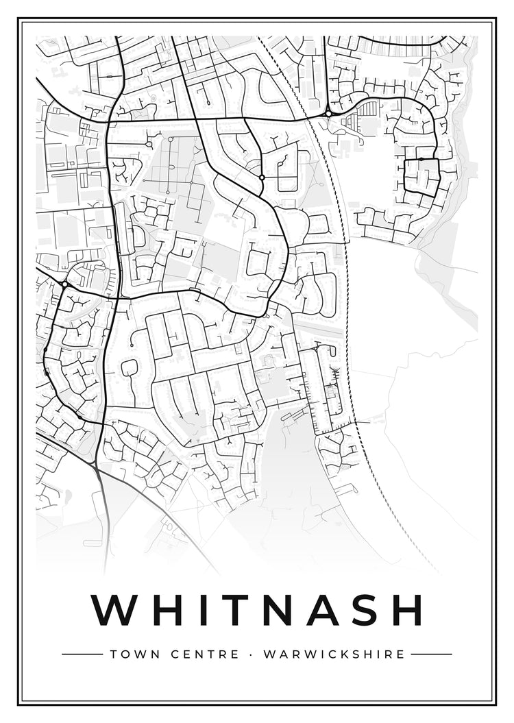Whitnash Town Centre Street Map Poster