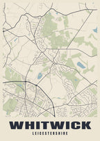Street map poster of Whitwick, Leicestershire