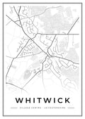 Street map poster of Whitwick village centre, Leicestershire