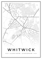 Street map poster of Whitwick village centre, Leicestershire