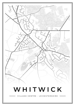 Whitwick Village Centre Street Map Poster
