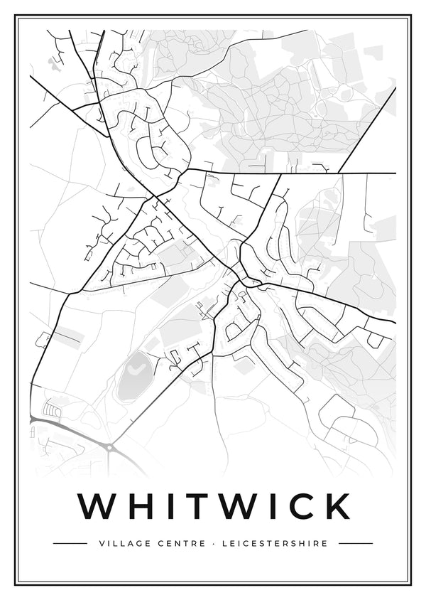 Whitwick Village Centre Street Map Poster