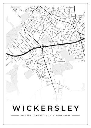 Wickersley Village Centre Street Map Poster
