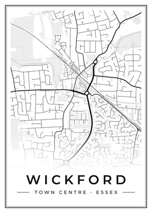 Wickford Town Centre Street Map Poster