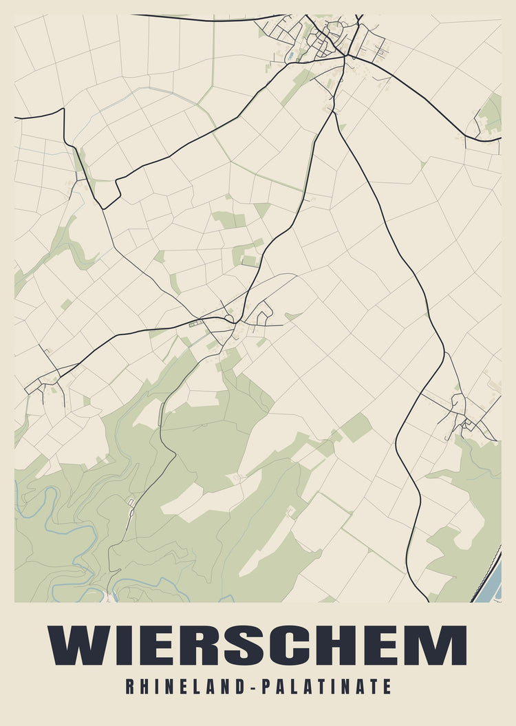 Wierschem Street Map Poster