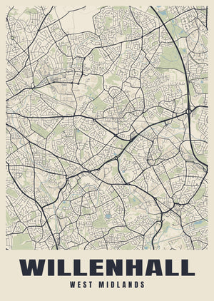 Willenhall Street Map Poster