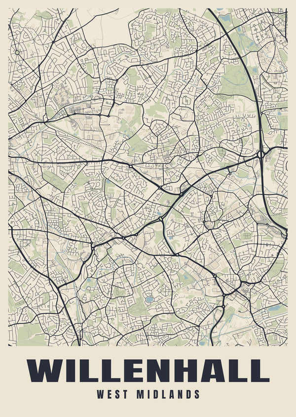 Willenhall Street Map Poster