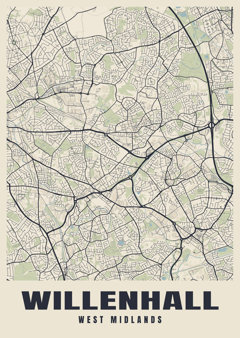Willenhall Street Map Poster