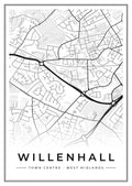 Street map poster of Willenhall town centre, West Midlands