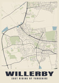 Street map poster of Willerby, East Riding of Yorkshire