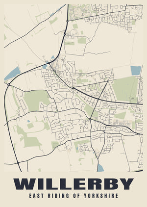Willerby Street Map Poster