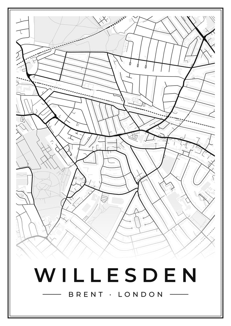 Willesden Street Map Poster