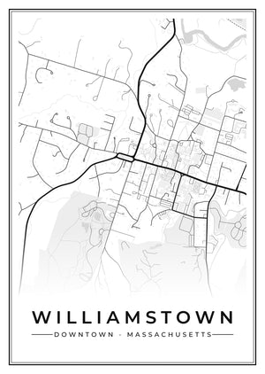 Williamstown Downtown Street Map Poster