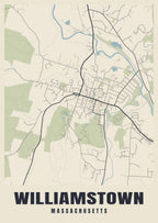 Street map poster of Williamstown, Massachusetts
