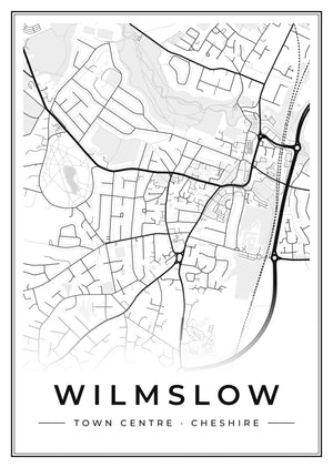 Wilmslow Town Centre Street Map Poster