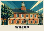 The Old Town Hall, Wilton poster, Art Deco style