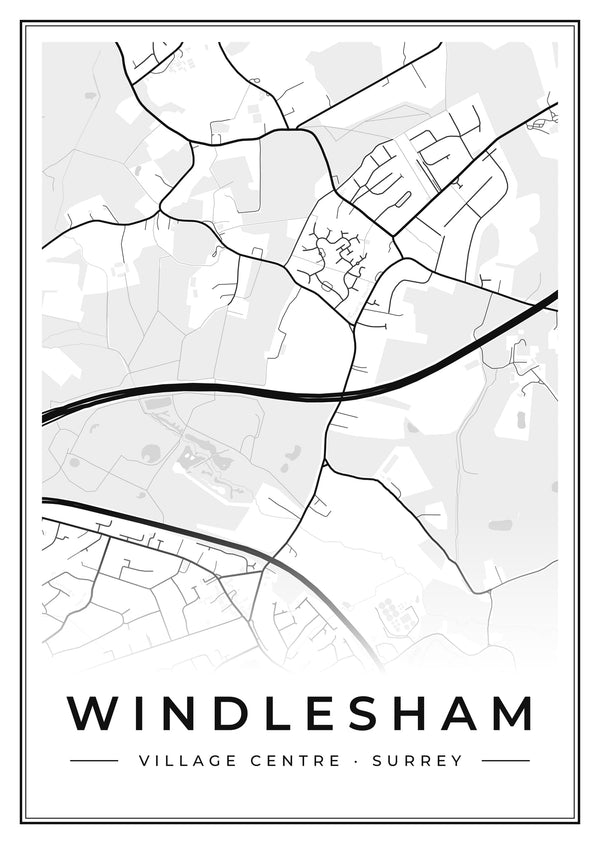 Windlesham Village Centre Street Map Poster