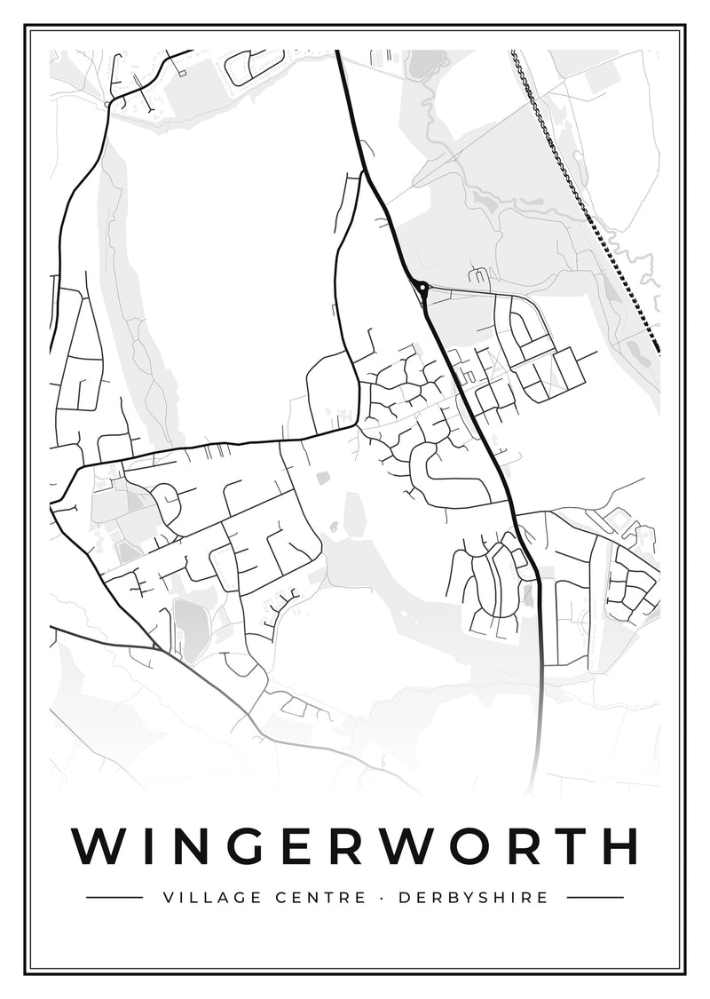Wingerworth Village Centre Street Map Poster