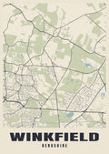 Street map poster of Winkfield, Berkshire