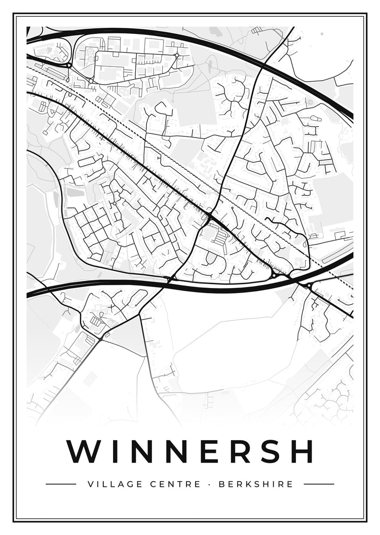 Winnersh Village Centre Street Map Poster