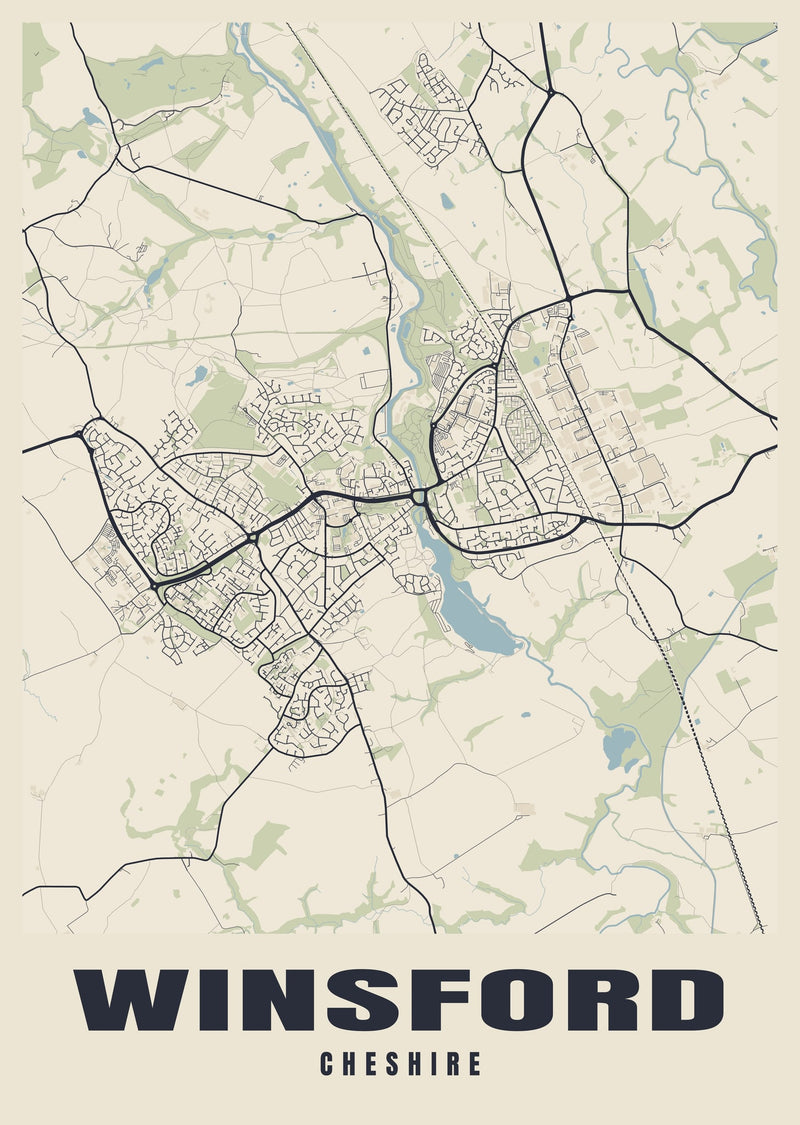 Winsford Street Map Poster