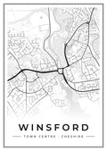 Street map poster of Winsford town centre, Cheshire