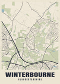Street map poster of Winterbourne, Gloucestershire