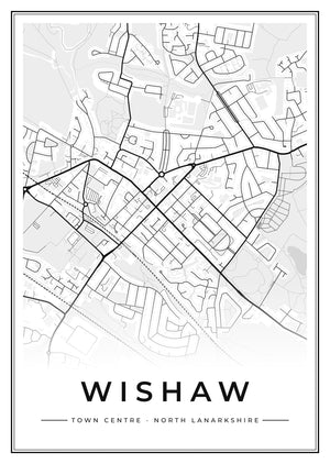Wishaw Town Centre Street Map Poster