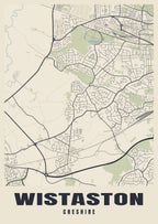 Street map poster of Wistaston, Cheshire