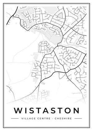 Wistaston Village Centre Street Map Poster