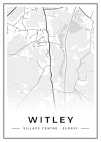 Street map poster of Witley village centre, Surrey