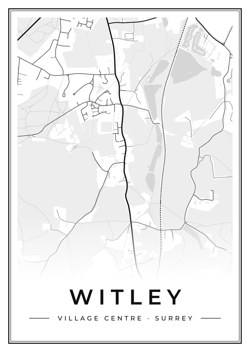 Witley Village Centre Street Map Poster