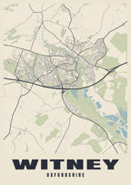 Street map poster of Witney, Oxfordshire