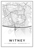 Street map poster of Witney town centre, Oxfordshire