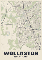Street map poster of Wollaston, West Midlands