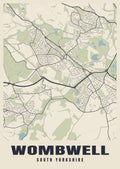 Street map poster of Wombwell, South Yorkshire