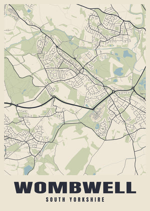 Wombwell Street Map Poster