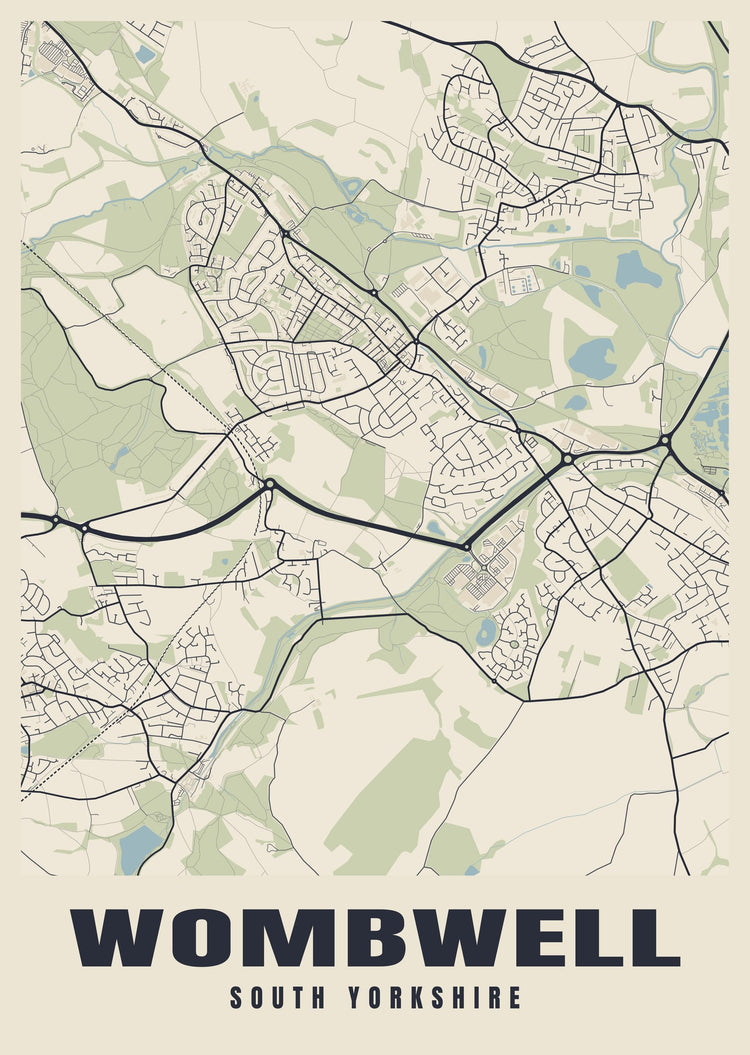 Wombwell Street Map Poster