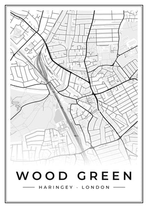 Wood Green Street Map Poster