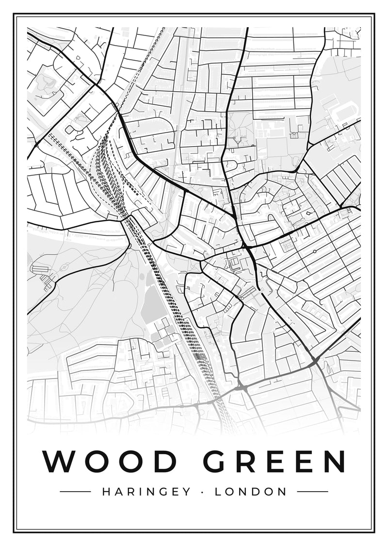 Wood Green Street Map Poster