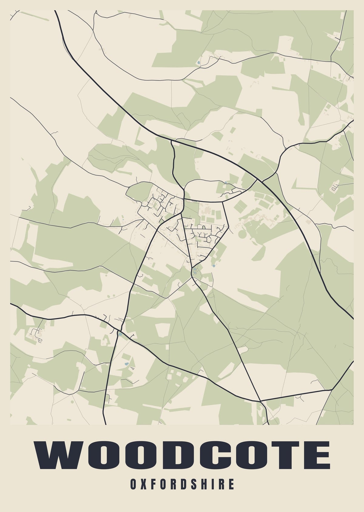 Street map poster of Woodcote, Oxfordshire