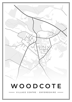 Woodcote Village Centre Street Map Poster